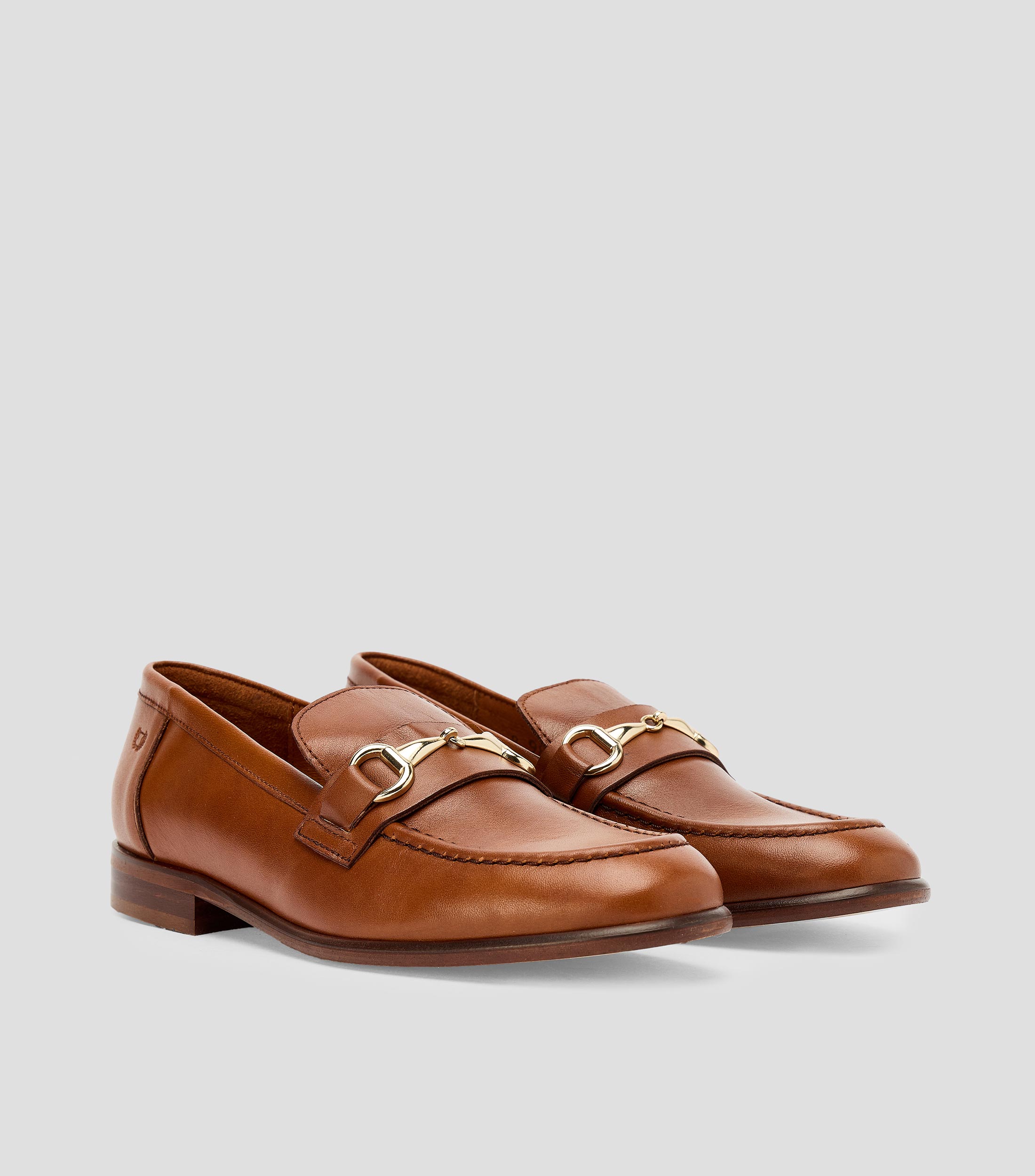 Mocasines con hebilla en piel vacuna Mujer